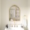 Emma and Oliver Monte Arched Wall Mirror with Baroque Style Detail, and Aluminum Backed Glass for Clarity for Entryways, Bathrooms & More